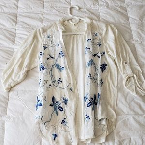 Embroidered cotton top